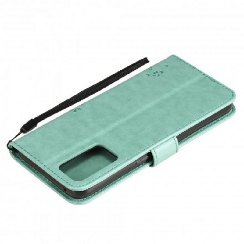 Folio-hoesje voor Oppo Reno 6 5G Met Ketting Boom En Strappy Cat