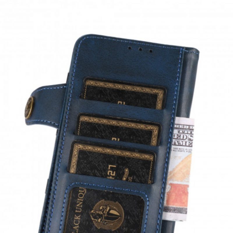 Leren Hoesje voor Oppo Reno 6 5G Khazneh Magnetische Knop