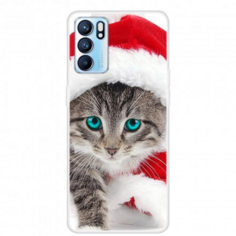 Telefoonhoesje voor Oppo Reno 6 5G Kerst Kat