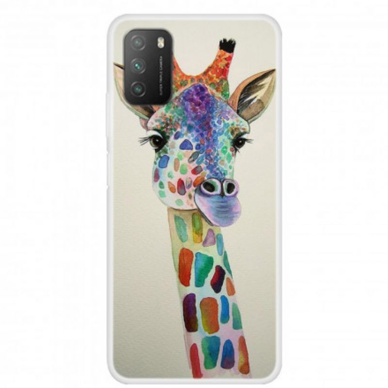 Telefoonhoesje voor Poco M3 Kleurrijke Giraf