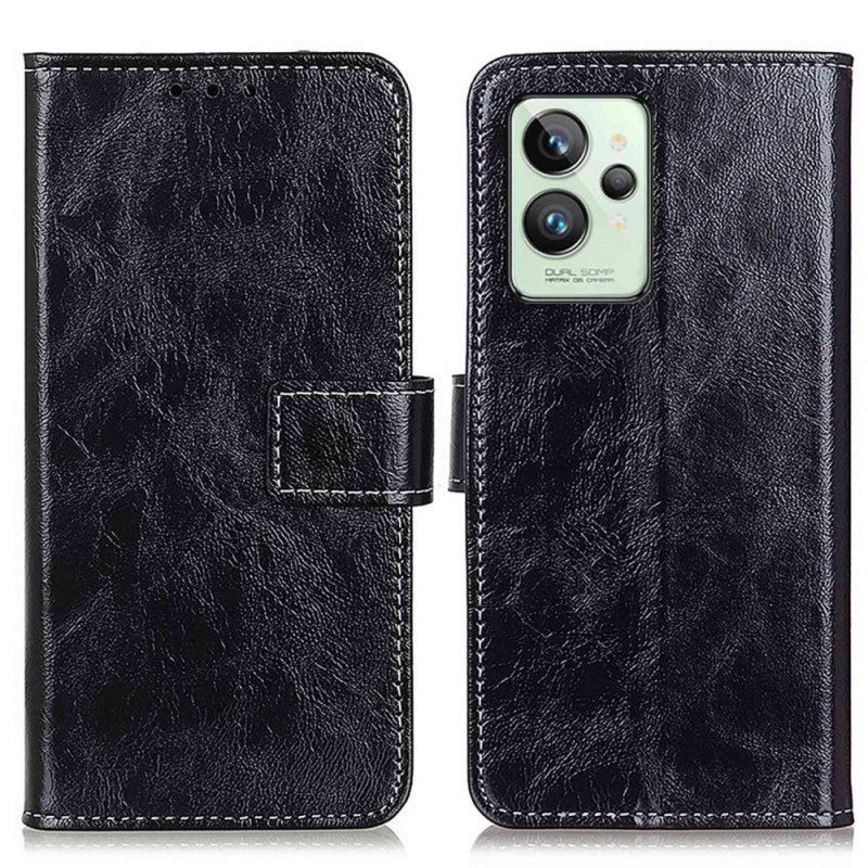 Folio-hoesje voor Realme GT2 Pro Gelakt Met Naden