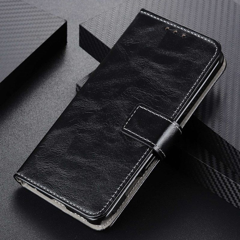 Folio-hoesje voor Realme GT2 Pro Gelakt Met Naden