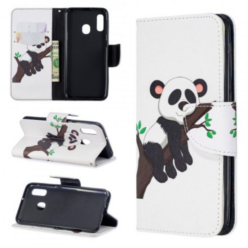 Folio-hoesje voor Samsung Galaxy A20e Luie Panda