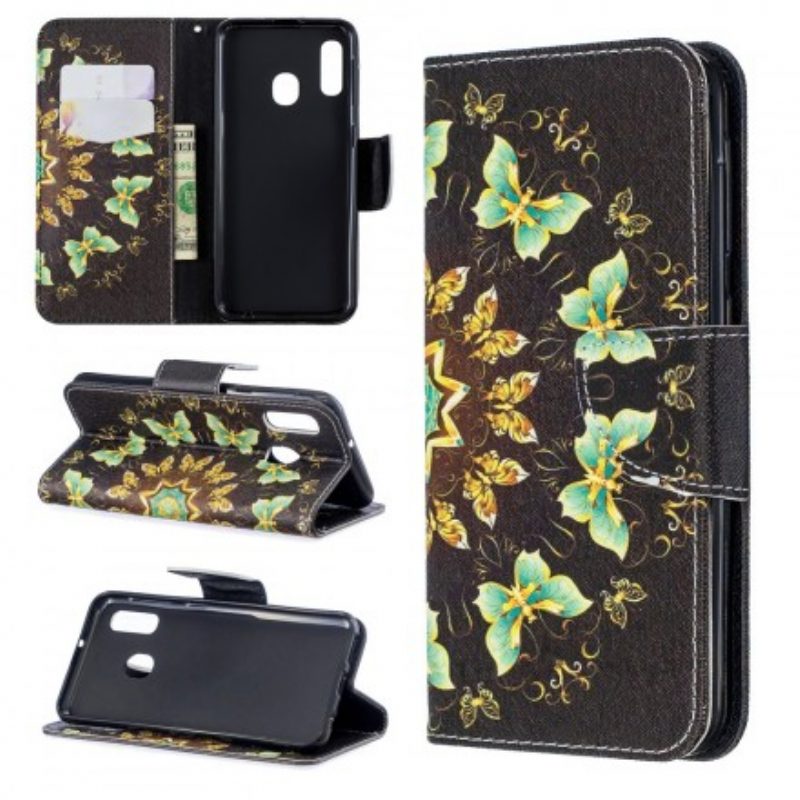 Folio-hoesje voor Samsung Galaxy A20e Mandala-vlinders