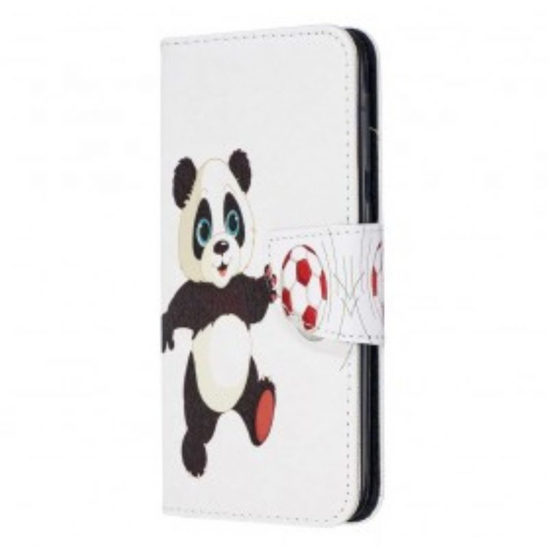 Folio-hoesje voor Samsung Galaxy A20e Panda Voetbal