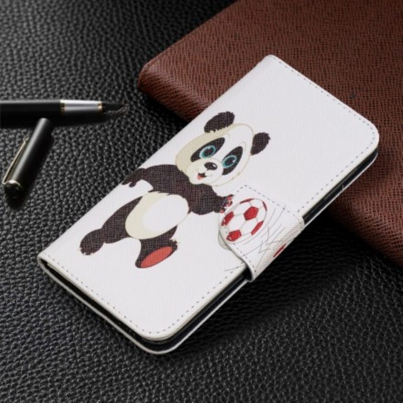 Folio-hoesje voor Samsung Galaxy A20e Panda Voetbal
