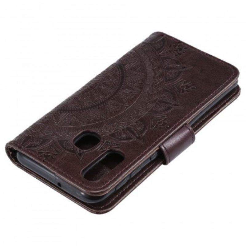 Folio-hoesje voor Samsung Galaxy A20e Zon Mandala