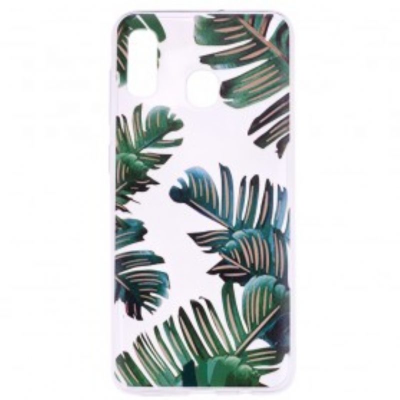 Hoesje voor Samsung Galaxy A20e Naadloze Groene Bladeren