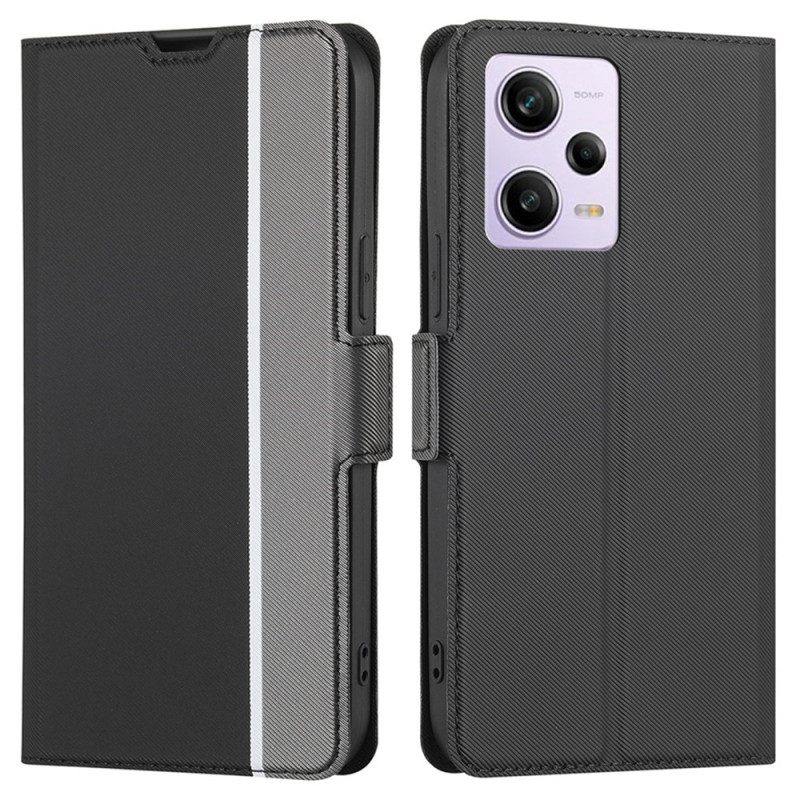 Folio-hoesje voor Poco X5 Pro 5G Fijne Tweekleurige