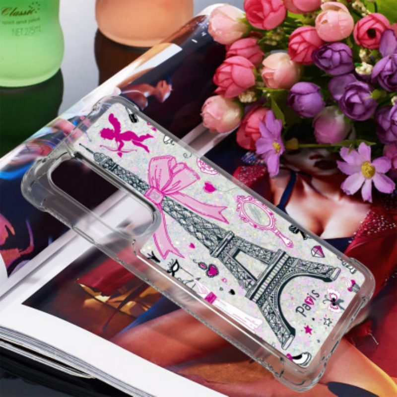 Hoesje voor Xiaomi Mi Note 10 Lite Pailletten Van De Eiffeltoren