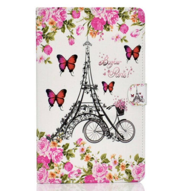 Folio-hoesje voor Samsung Galaxy Tab S6 Lite Eiffeltoren Fiets