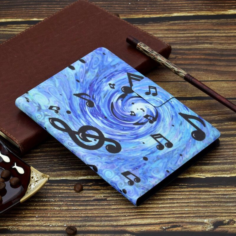Leren Hoesje voor Samsung Galaxy Tab S6 Lite Muzieknoten