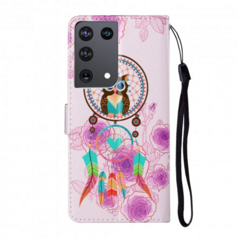 Flip Case voor Samsung Galaxy S21 Ultra 5G Koning Uil