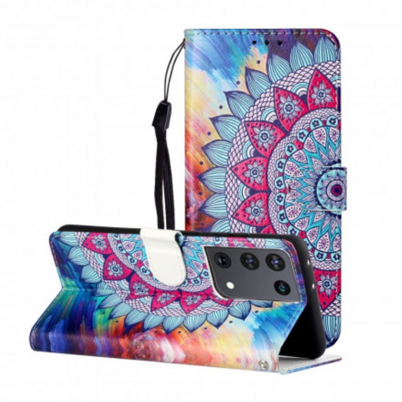 Folio-hoesje voor Samsung Galaxy S21 Ultra 5G Koning Mandala