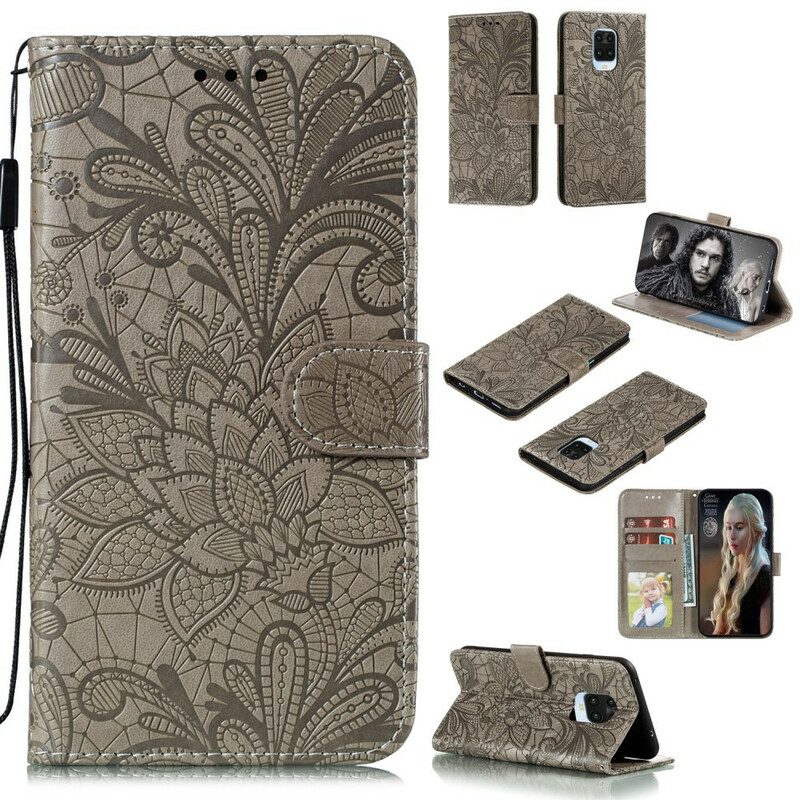 Folio-hoesje voor Xiaomi Redmi Note 9S / 9 Pro Tribale Bloemen