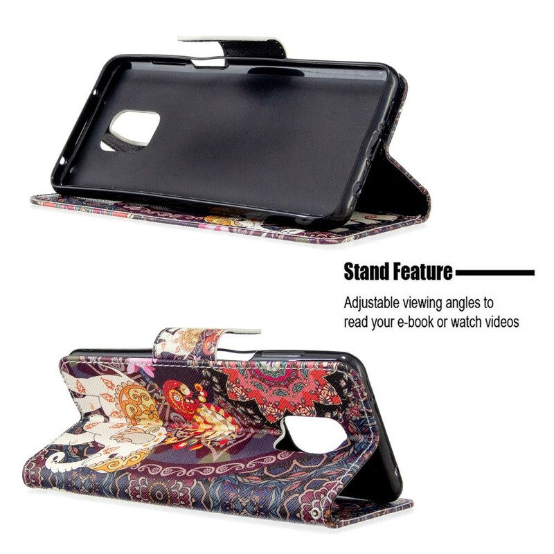 Leren Hoesje voor Xiaomi Redmi Note 9S / 9 Pro Indische Olifanten