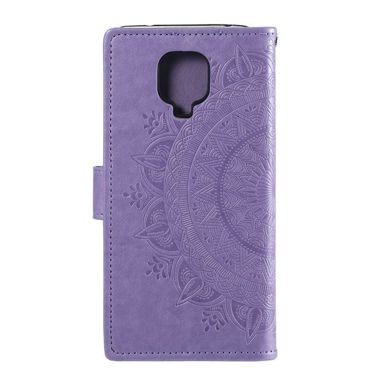 Leren Hoesje voor Xiaomi Redmi Note 9S / 9 Pro Zon Mandala
