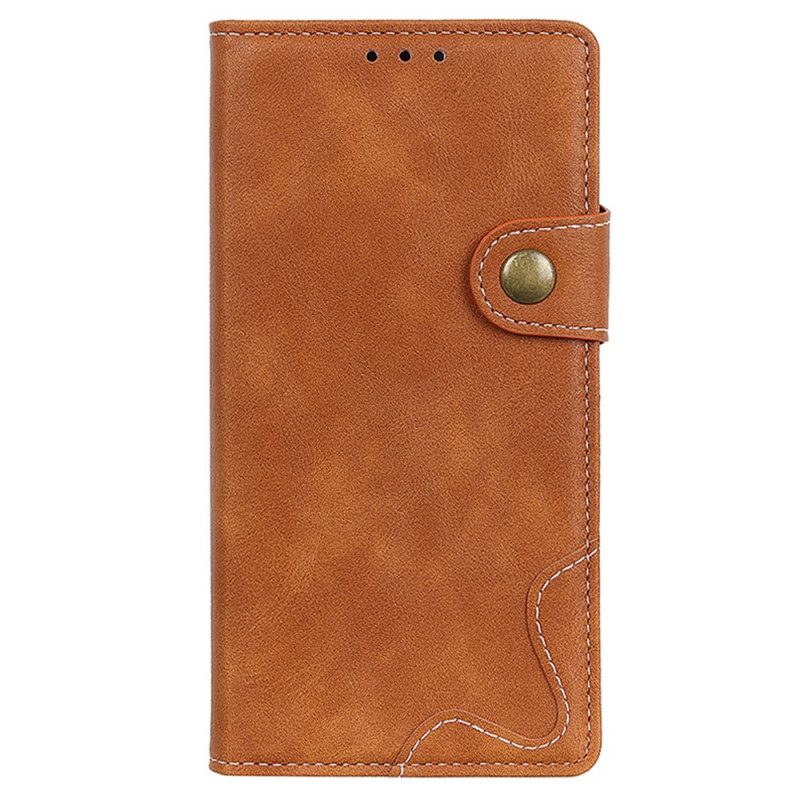 Leren Hoesje voor Sony Xperia Pro-I Artistieke Naaiknop