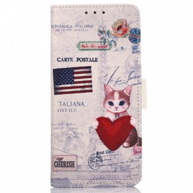 Leren Hoesje voor Sony Xperia Pro-I Reiziger Kat