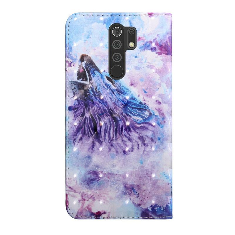 Folio-hoesje voor Xiaomi Redmi 9 Aquarel Wolf