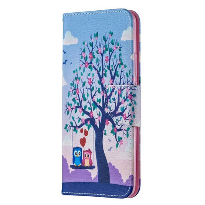 Folio-hoesje voor Xiaomi Redmi 9 Uilen Op De Schommel