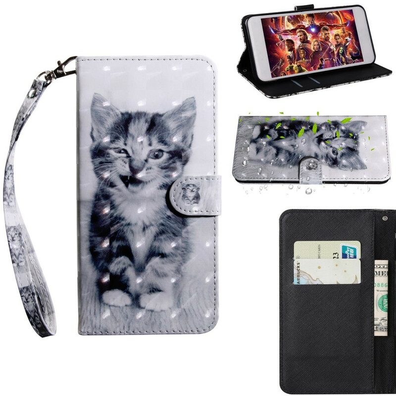 Folio-hoesje voor Xiaomi Redmi 9 Zwart-witte Kat
