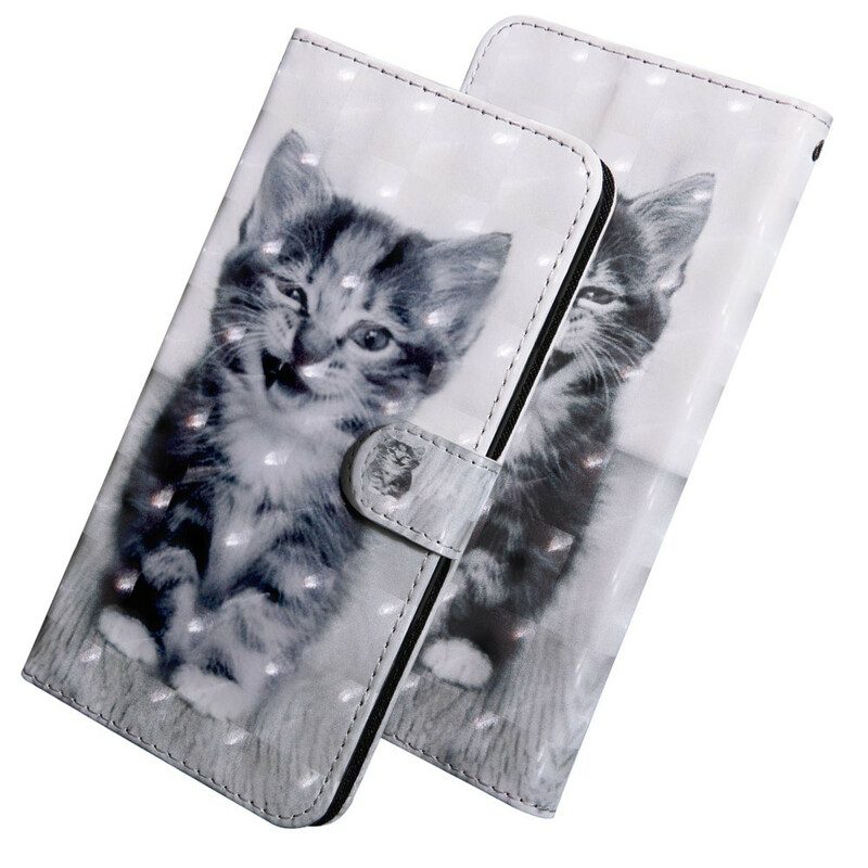 Folio-hoesje voor Xiaomi Redmi 9 Zwart-witte Kat