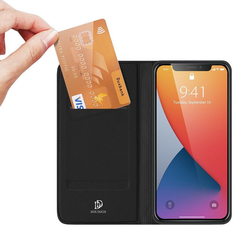 Bescherming Hoesje voor iPhone 12 Mini Folio-hoesje Skin Pro-serie Dux Ducis