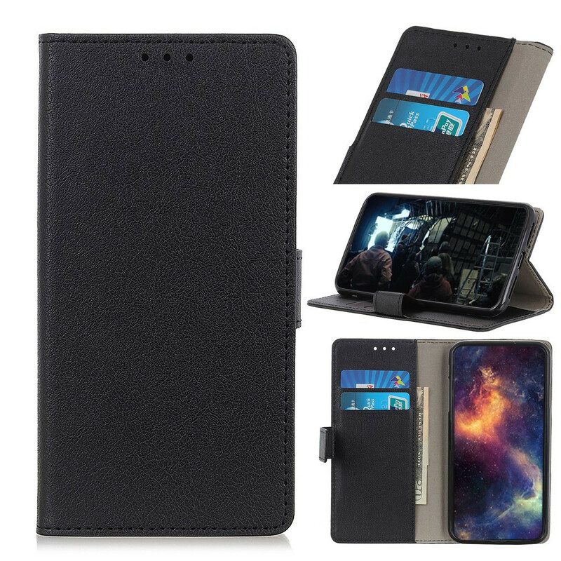 Folio-hoesje voor iPhone 12 Mini Klassiek Leereffect