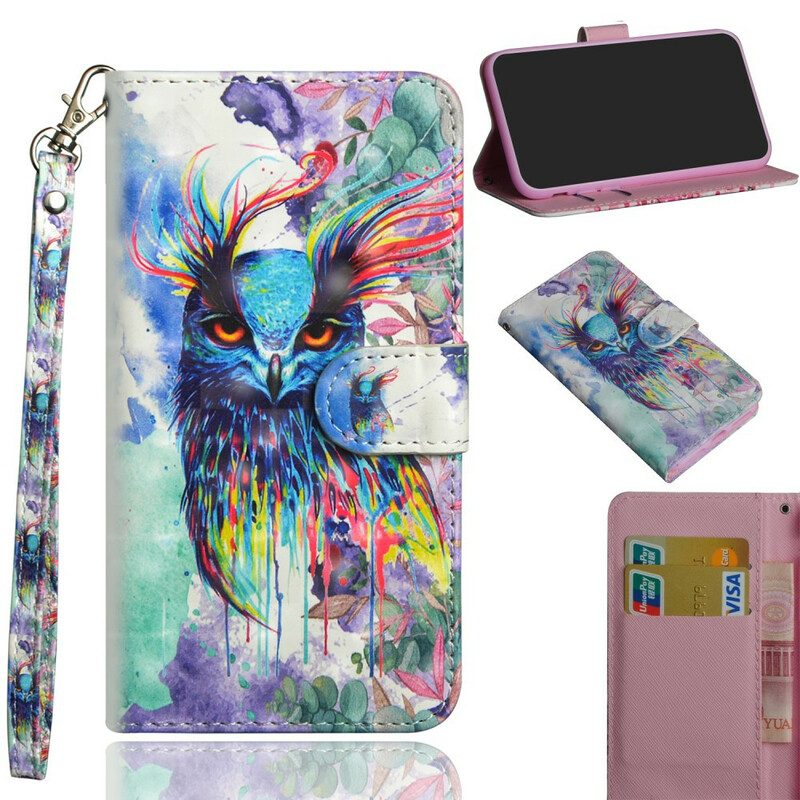 Leren Hoesje voor iPhone 12 Mini Aquarel Vogel