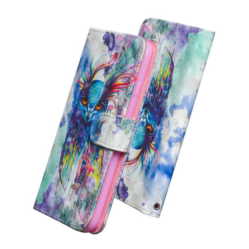 Leren Hoesje voor iPhone 12 Mini Aquarel Vogel