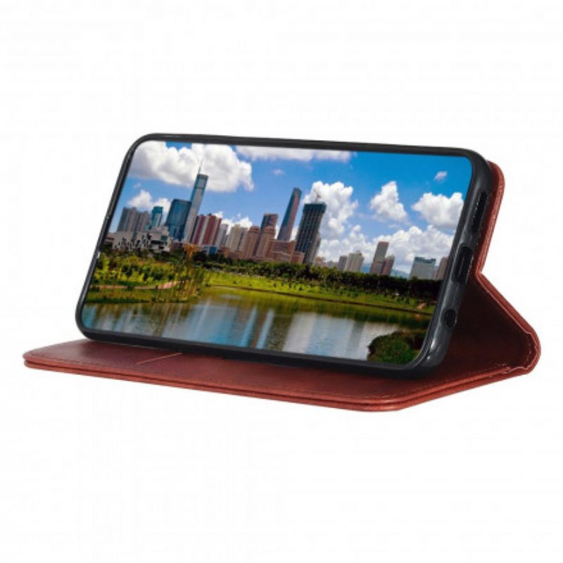 Bescherming Hoesje voor Samsung Galaxy A22 5G Folio-hoesje Elegantie Split Litchi Leer