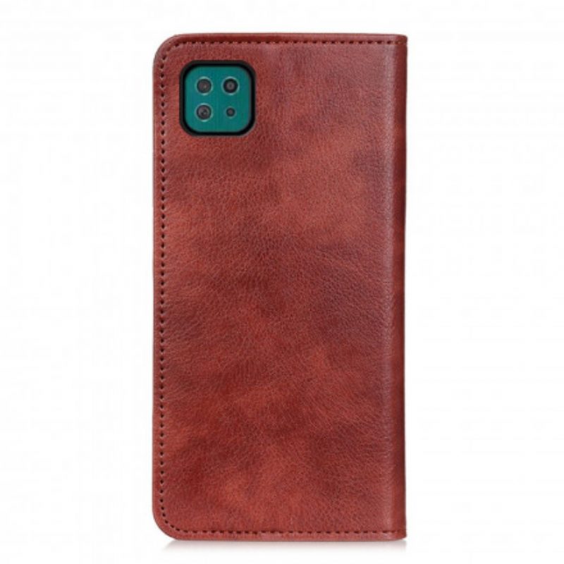 Bescherming Hoesje voor Samsung Galaxy A22 5G Folio-hoesje Elegantie Split Litchi Leer