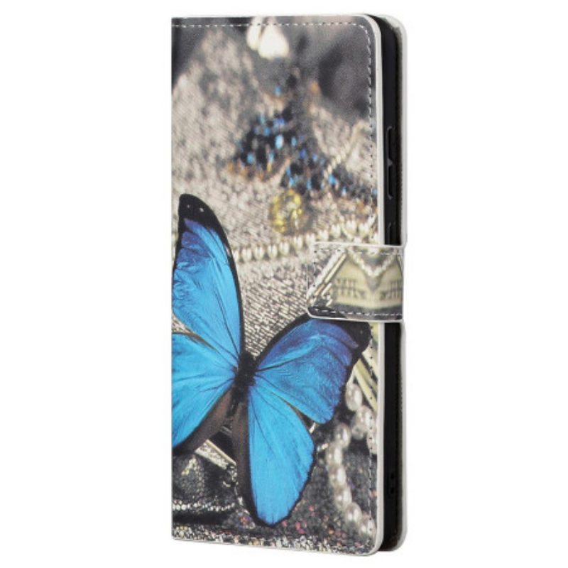 Folio-hoesje voor Samsung Galaxy A23 5G Blauwe Vlinder