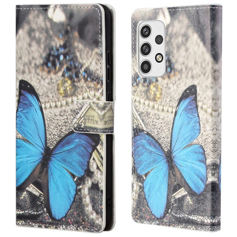 Folio-hoesje voor Samsung Galaxy A23 5G Blauwe Vlinder