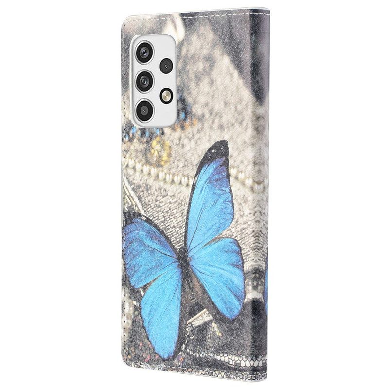 Folio-hoesje voor Samsung Galaxy A23 5G Blauwe Vlinder