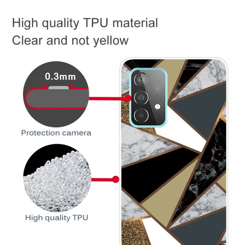 Hoesje voor Samsung Galaxy A72 4G / A72 5G Geometrisch Marmer