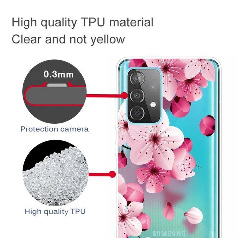 Hoesje voor Samsung Galaxy A72 4G / A72 5G Kleine Roze Bloemen