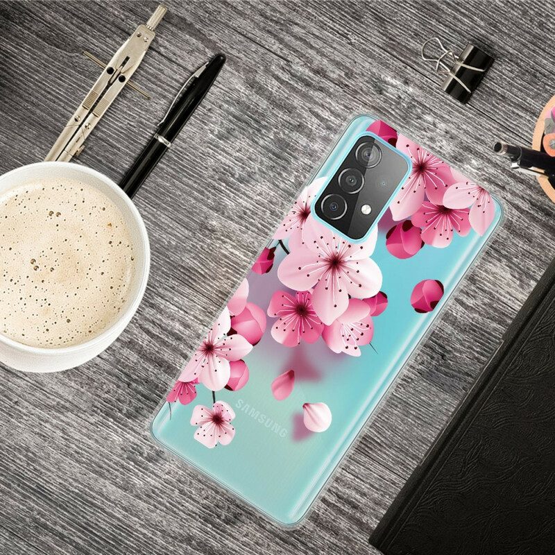 Hoesje voor Samsung Galaxy A72 4G / A72 5G Kleine Roze Bloemen