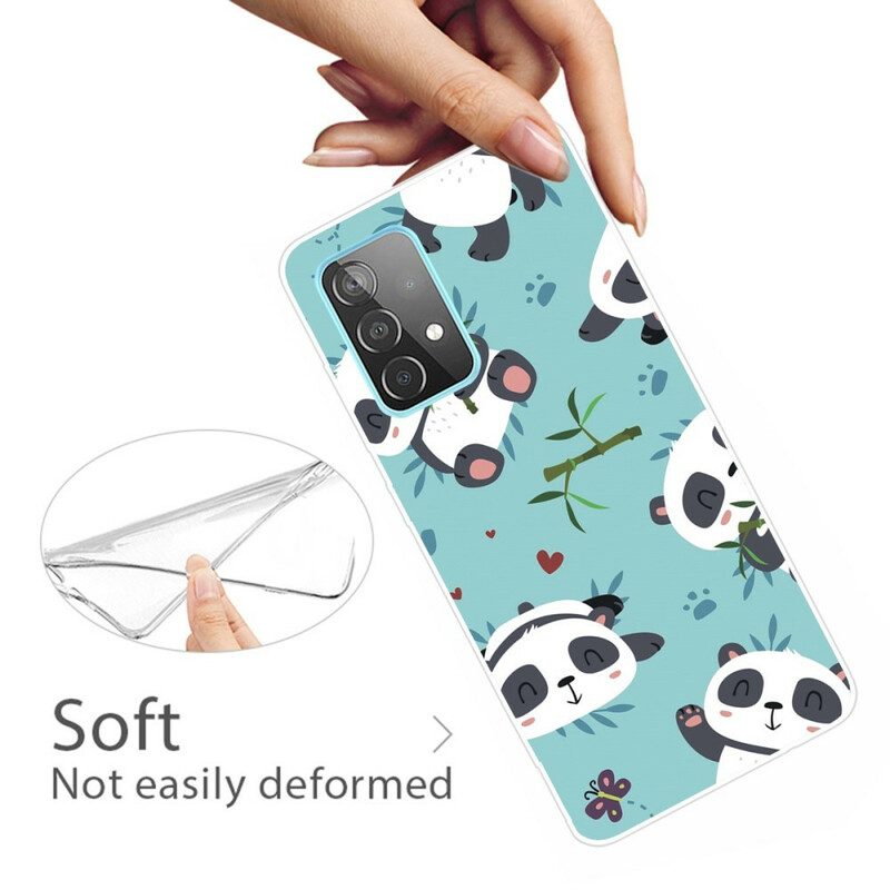 Telefoonhoesje voor Samsung Galaxy A72 4G / A72 5G Stelletje Panda's