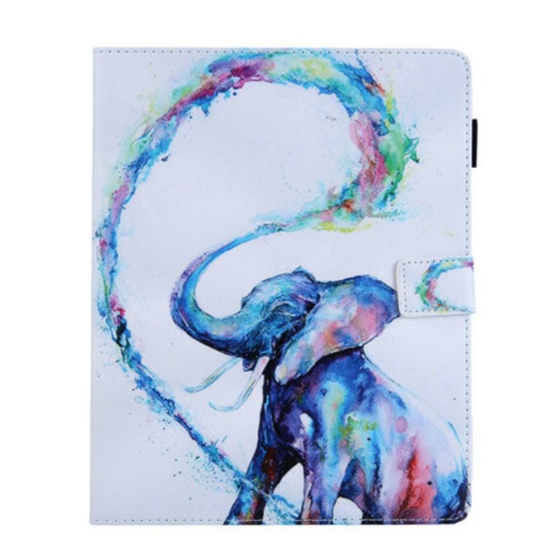 Leren Hoesje voor iPad 10.2" (2020) (2019) Olifanten Kunst