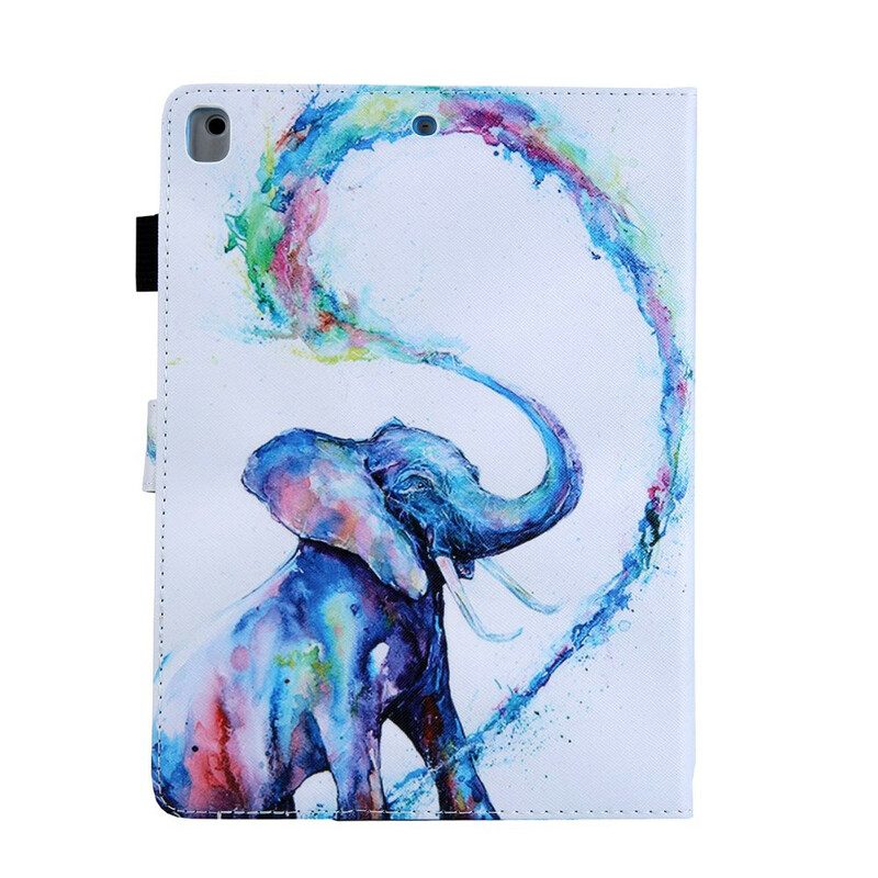 Leren Hoesje voor iPad 10.2" (2020) (2019) Olifanten Kunst