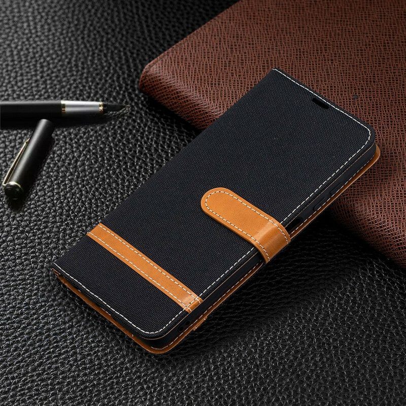 Folio-hoesje voor Poco X3 / X3 Pro / X3 NFC Met Ketting Band Van Stof En Leereffect