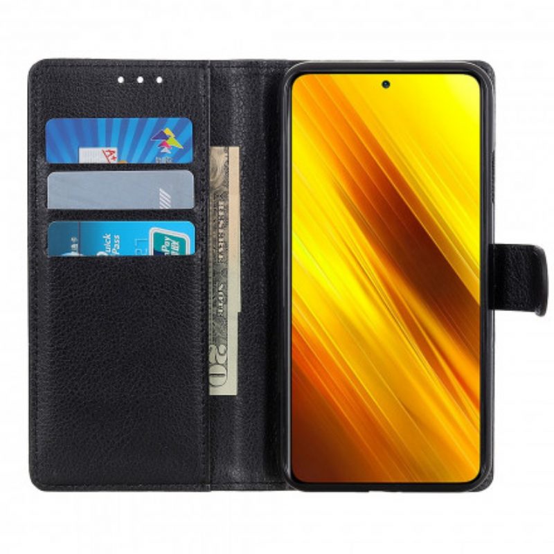 Leren Hoesje voor Poco X3 / X3 Pro / X3 NFC Lychee Kunstleer