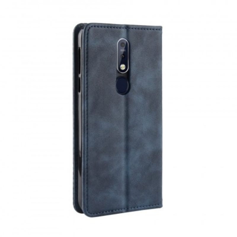 Bescherming Hoesje voor Nokia 7.1 Folio-hoesje Gestileerd Vintage Leereffect