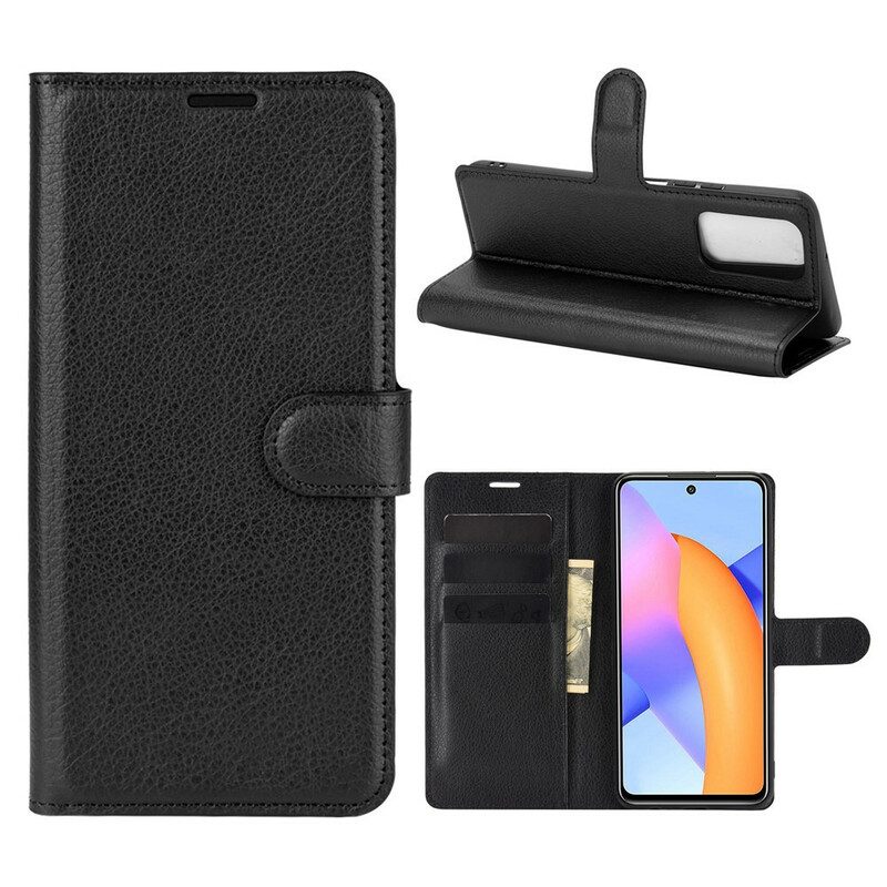 Folio-hoesje voor Honor 10X Lite Klassieke Lychee