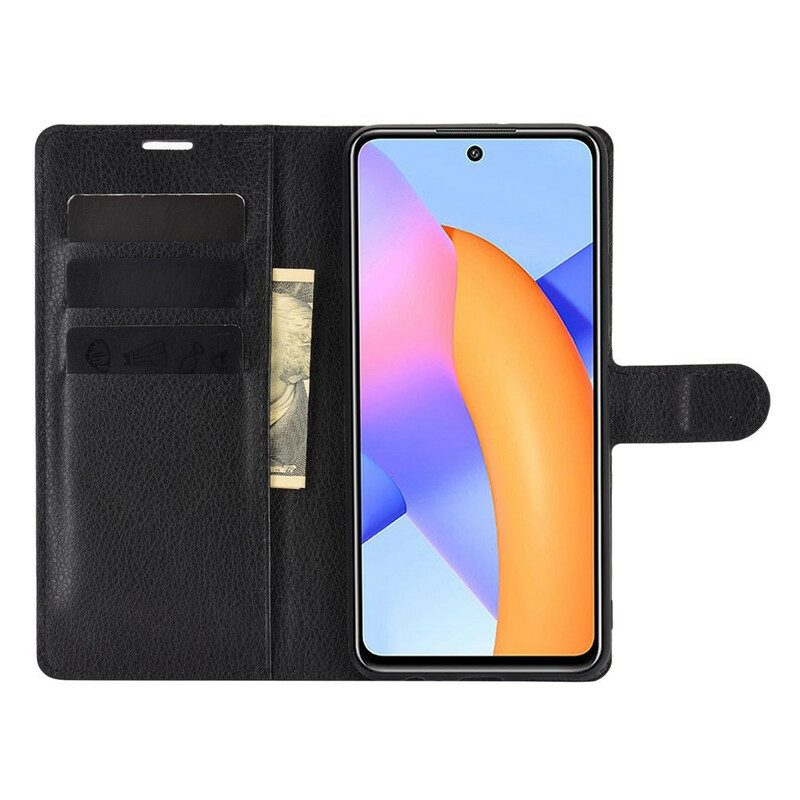Folio-hoesje voor Honor 10X Lite Klassieke Lychee