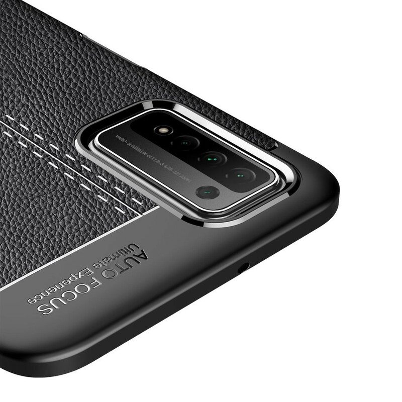 Hoesje voor Honor 10X Lite Dubbellijnig Litchi-leereffect