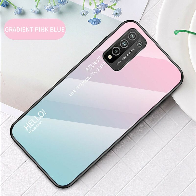 Hoesje voor Honor 10X Lite Gehard Glas Hallo