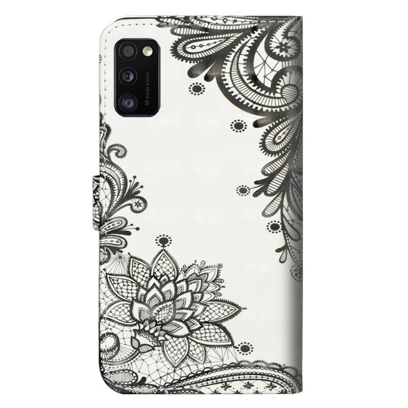 Folio-hoesje voor Samsung Galaxy A41 Chique Kant